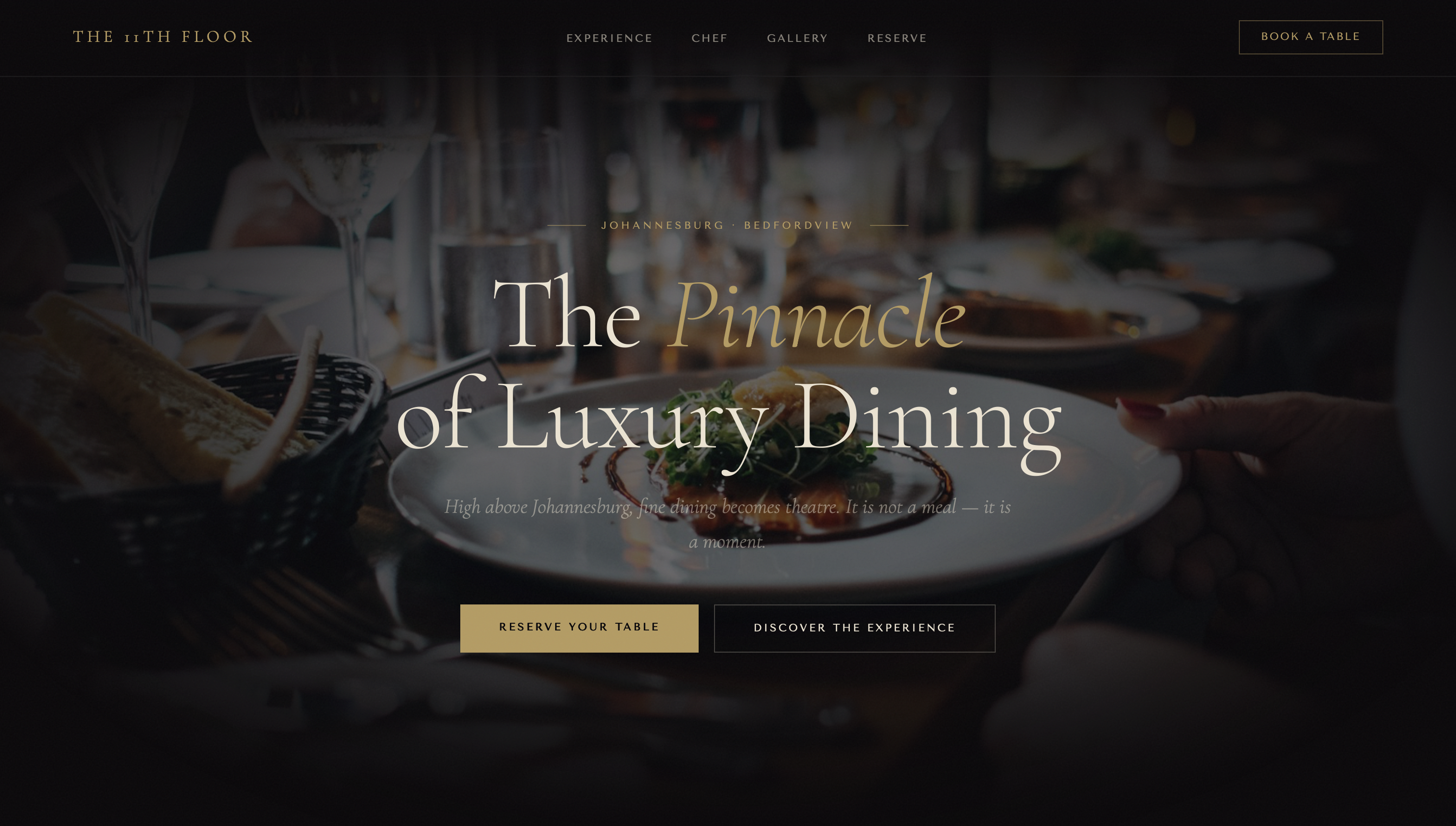 The 11th Floor Restaurant website screenshot